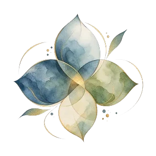 Illustration aquarelle d'une composition de pétales en rosace