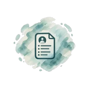 Pictogramme aquarelle document CV avec profil